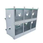 DURAFORCE Heavy-Duty Chicken Nest Boxes - 6 Compartment Metal Poultry Nest Box Wall Mount