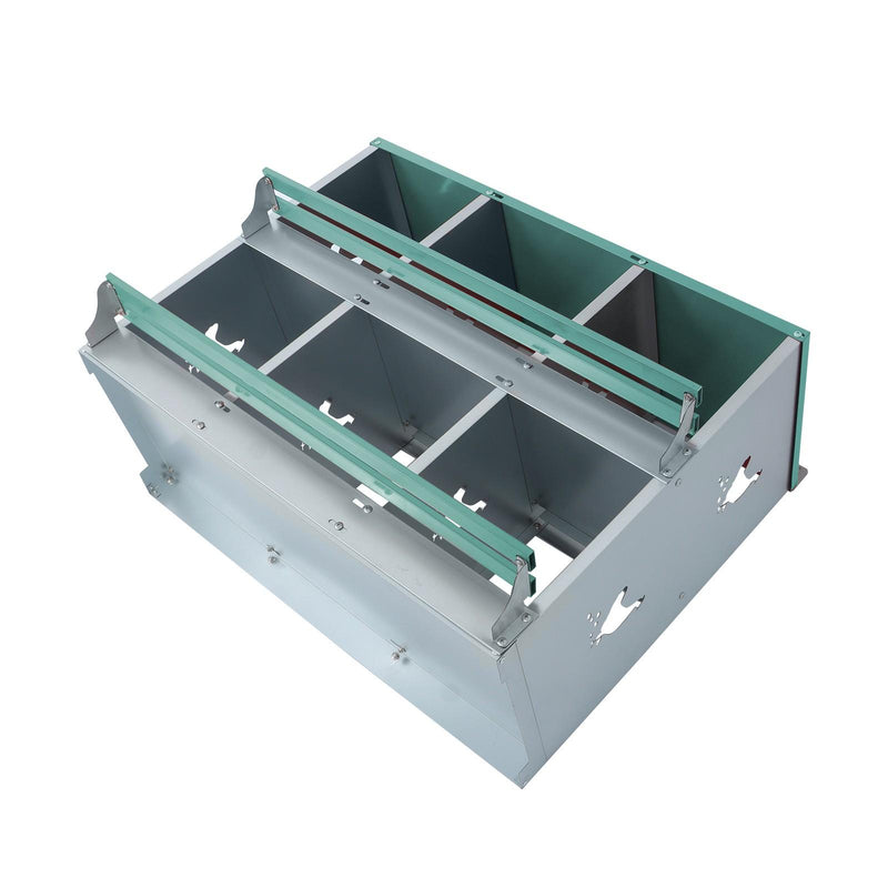 DURAFORCE Heavy-Duty Chicken Nest Boxes - 6 Compartment Metal Poultry Nest Box Wall Mount