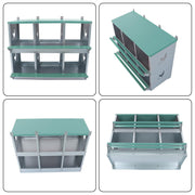 DURAFORCE Heavy-Duty Chicken Nest Boxes - 6 Compartment Metal Poultry Nest Box Wall Mount