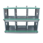 DURAFORCE Heavy-Duty Chicken Nest Boxes - 6 Compartment Metal Poultry Nest Box Wall Mount
