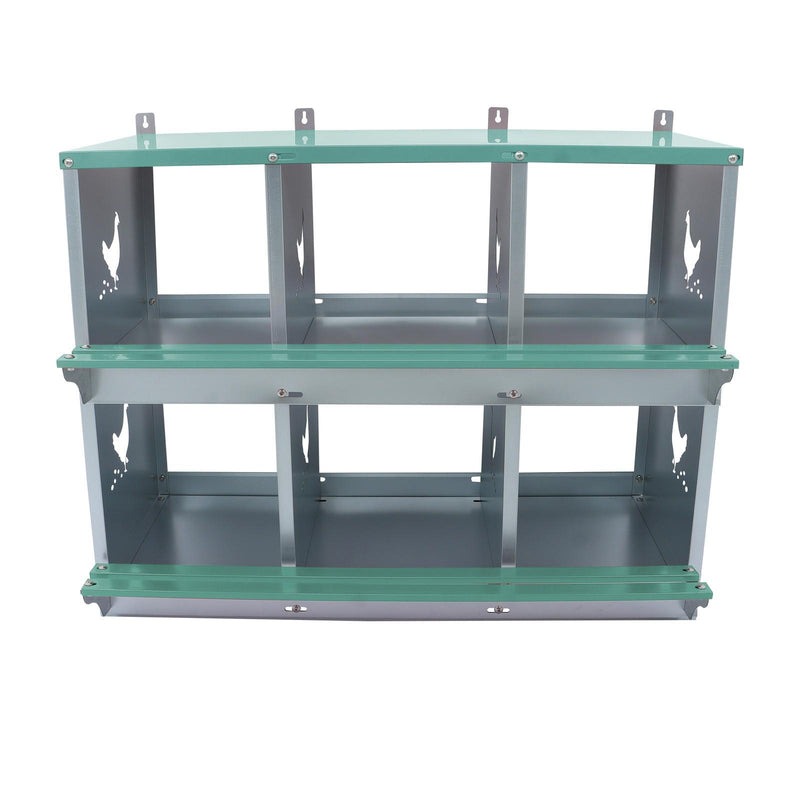 DURAFORCE Heavy-Duty Chicken Nest Boxes - 6 Compartment Metal Poultry Nest Box Wall Mount