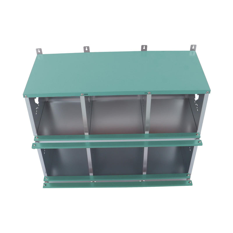 DURAFORCE Heavy-Duty Chicken Nest Boxes - 6 Compartment Metal Poultry Nest Box Wall Mount