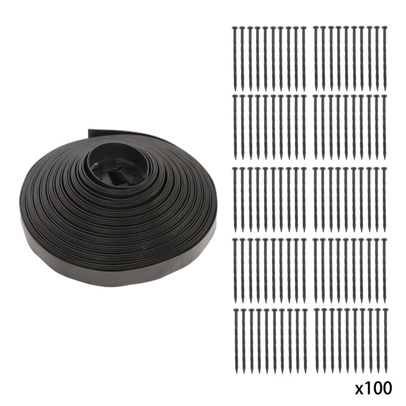DURAFORCE 80FT 2" Garden Landscape Edging No Dig Lawn Edging Border With 100 8-In Spikes