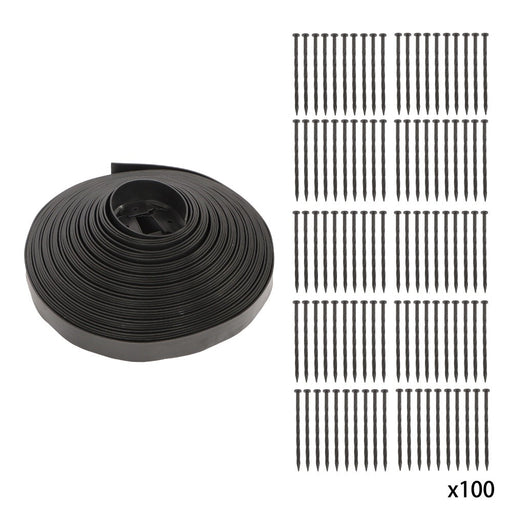 DURAFORCE 80FT 2" Garden Landscape Edging No Dig Lawn Edging Border With 100 8-In Spikes