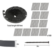 DURAFORCE 80FT 2" Garden Landscape Edging No Dig Lawn Edging Border With 100 8-In Spikes