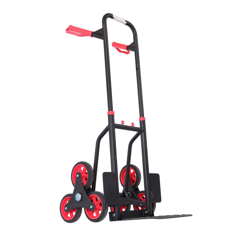 DURAFORCE Alloy Steel Stair Climbing Hand Truck with 6 TPR Wheels 440lbs Load Capacity