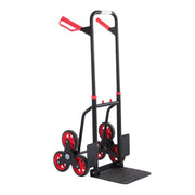 DURAFORCE Alloy Steel Stair Climbing Hand Truck with 6 TPR Wheels 440lbs Load Capacity