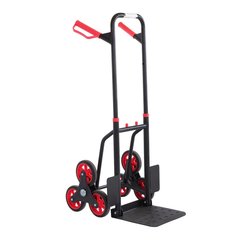 DURAFORCE Alloy Steel Stair Climbing Hand Truck with 6 TPR Wheels 440lbs Load Capacity