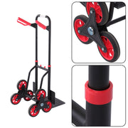 DURAFORCE Alloy Steel Stair Climbing Hand Truck with 6 TPR Wheels 440lbs Load Capacity