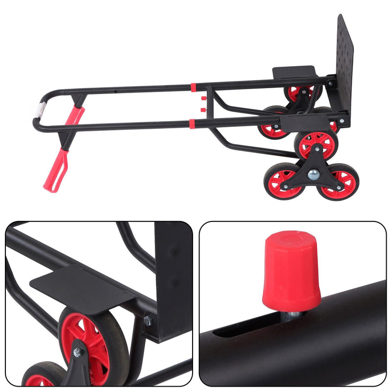 DURAFORCE Alloy Steel Stair Climbing Hand Truck with 6 TPR Wheels 440lbs Load Capacity