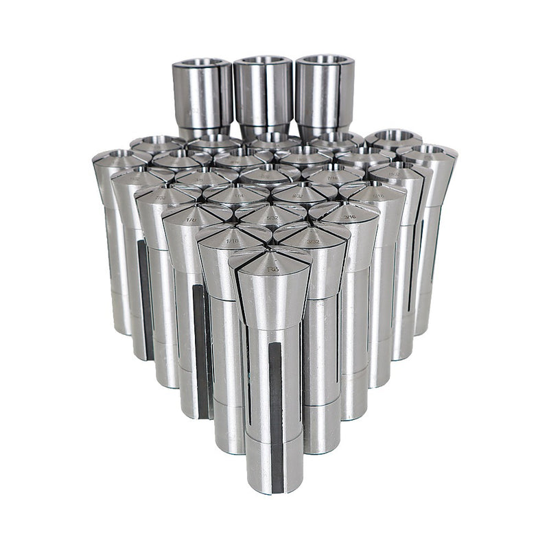 DURAFORCE 29 Pack R8 Spring Collet Set Fractional 1/32"-1" High Precision