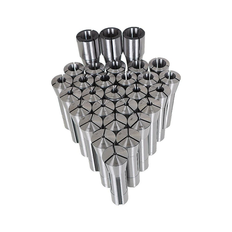 DURAFORCE 29 Pack R8 Spring Collet Set Fractional 1/32"-1" High Precision