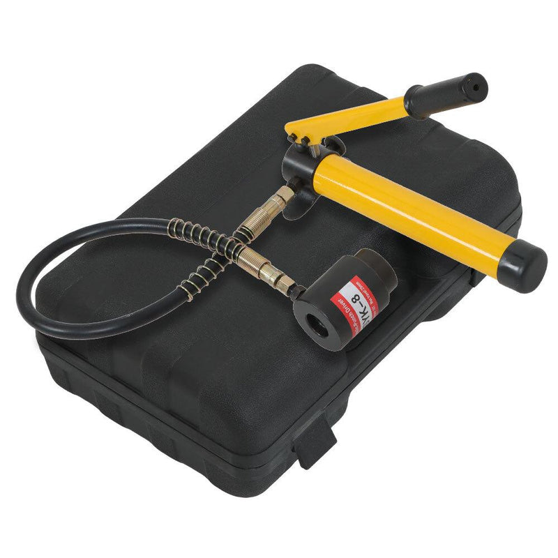 DURAFORCE 10 Ton 1/2 Inch - 2 Inch Hydraulic Knockout Punch Driver Tool Kit With 6 Dies