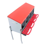 DURAFORCE Red Chicken Egg Laying Box With Lid Cover Chicken Nesting Box Coop Metal 4- Hole