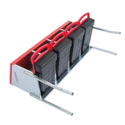 DURAFORCE Red Chicken Egg Laying Box With Lid Cover Chicken Nesting Box Coop Metal 4- Hole