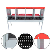 DURAFORCE Red Chicken Egg Laying Box With Lid Cover Chicken Nesting Box Coop Metal 4- Hole