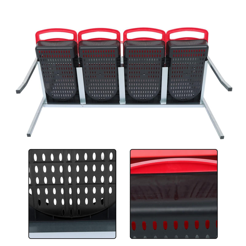 DURAFORCE Red Chicken Egg Laying Box With Lid Cover Chicken Nesting Box Coop Metal 4- Hole