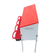 DURAFORCE Red Chicken Egg Laying Box With Lid Cover Chicken Nesting Box Coop Metal 4- Hole