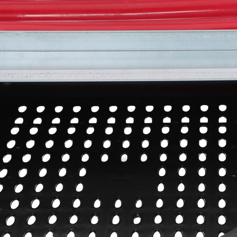 DURAFORCE Red Chicken Egg Laying Box With Lid Cover Chicken Nesting Box Coop Metal 4- Hole