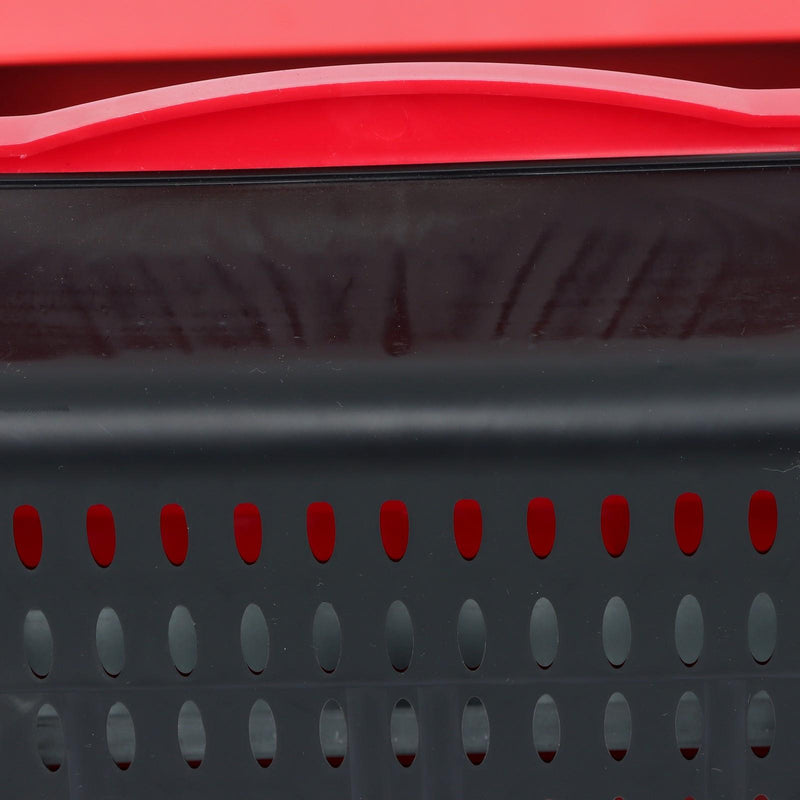DURAFORCE Red Chicken Egg Laying Box With Lid Cover Chicken Nesting Box Coop Metal 4- Hole