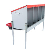 DURAFORCE Red Chicken Egg Laying Box With Lid Cover Chicken Nesting Box Coop Metal 4- Hole