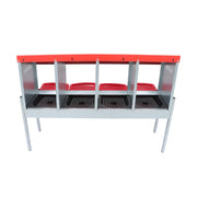 DURAFORCE Red Chicken Egg Laying Box With Lid Cover Chicken Nesting Box Coop Metal 4- Hole