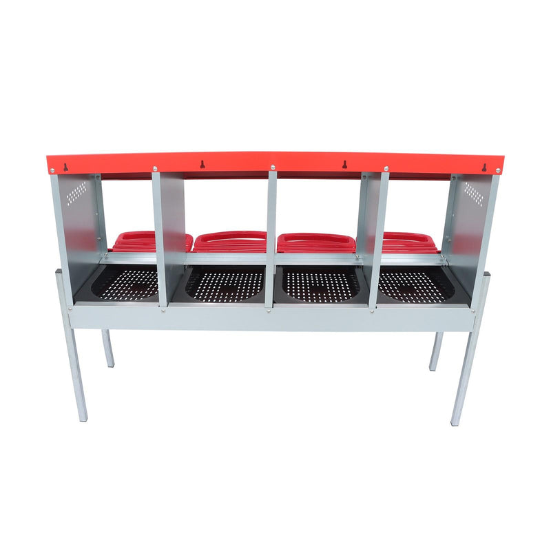 DURAFORCE Red Chicken Egg Laying Box With Lid Cover Chicken Nesting Box Coop Metal 4- Hole