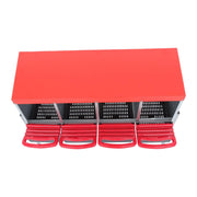 DURAFORCE Red Chicken Egg Laying Box With Lid Cover Chicken Nesting Box Coop Metal 4- Hole