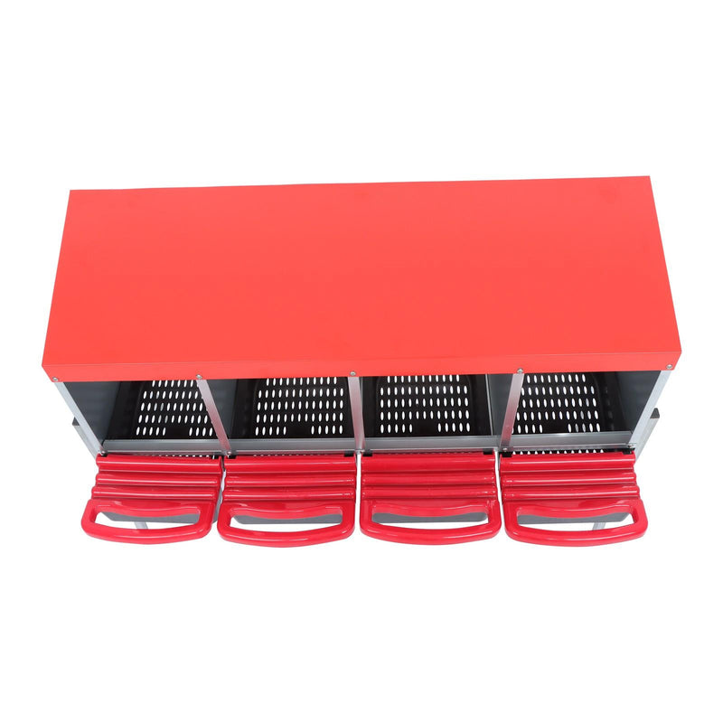 DURAFORCE Red Chicken Egg Laying Box With Lid Cover Chicken Nesting Box Coop Metal 4- Hole
