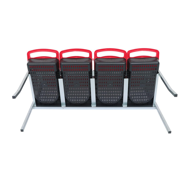 DURAFORCE Red Chicken Egg Laying Box With Lid Cover Chicken Nesting Box Coop Metal 4- Hole