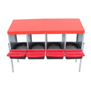 DURAFORCE Red Chicken Egg Laying Box With Lid Cover Chicken Nesting Box Coop Metal 4- Hole
