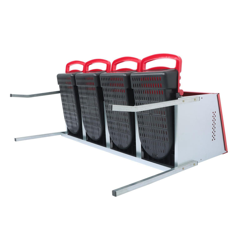 DURAFORCE Red Chicken Egg Laying Box With Lid Cover Chicken Nesting Box Coop Metal 4- Hole