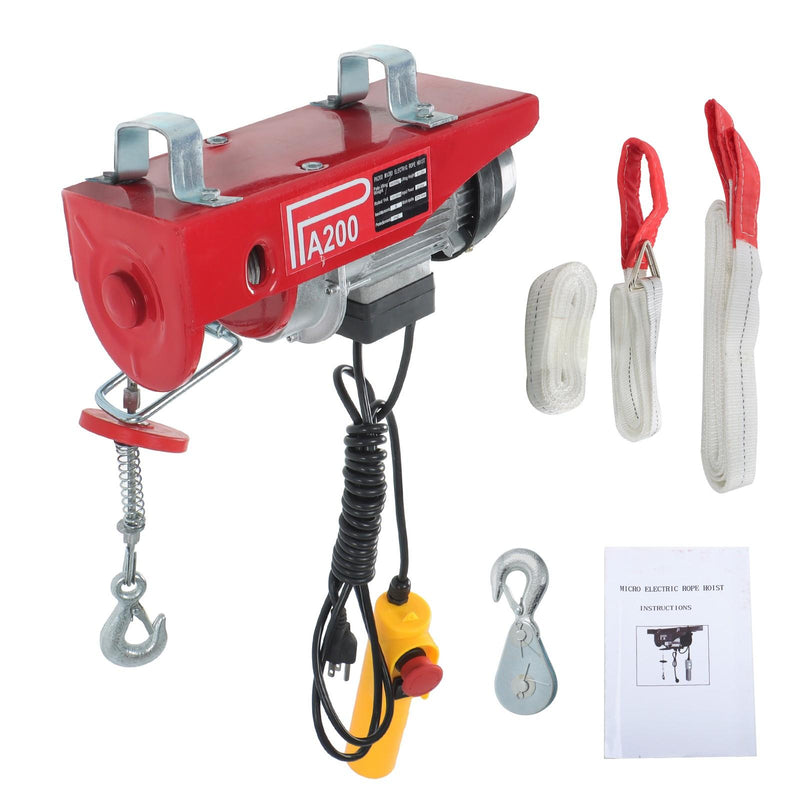 DURAFORCE PA200 440lbs / 200kg 110V Mini Electric Hoist 6.6 ft Wired Remote Control