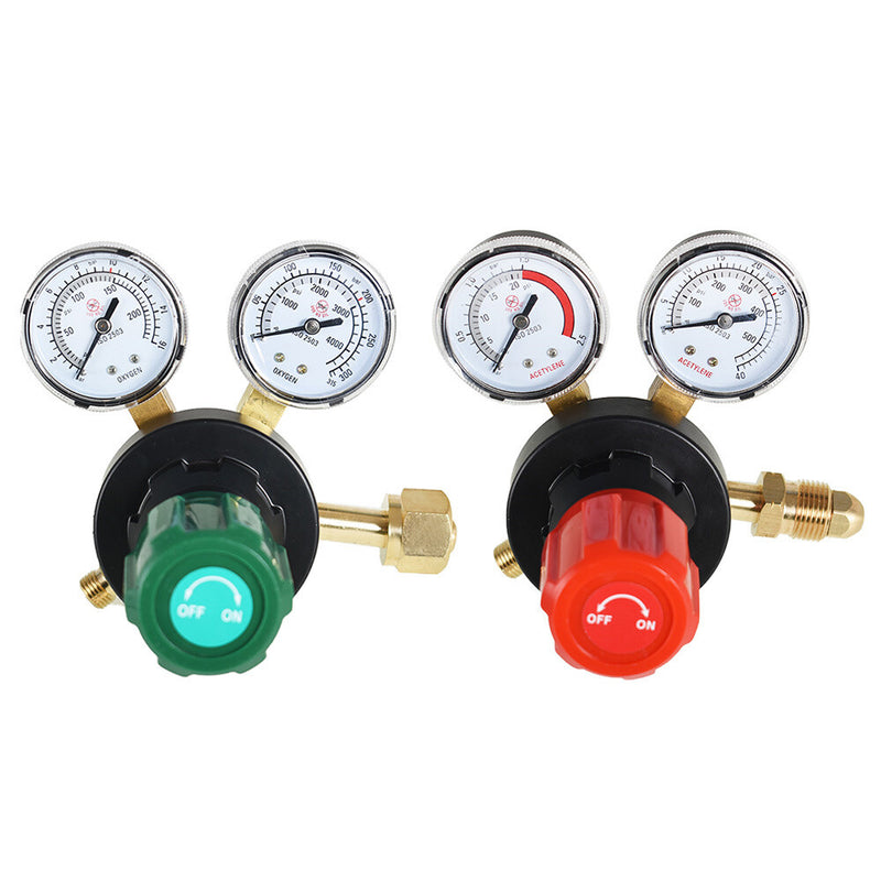 DURAFORCE Dual Welding Gas Gauges Oxygen (CGA-540) and Acetylene (CGA-510) Regulat 2 Piece