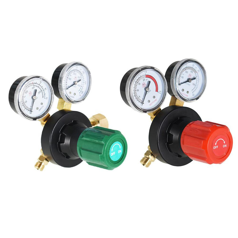 DURAFORCE Dual Welding Gas Gauges Oxygen (CGA-540) and Acetylene (CGA-510) Regulat 2 Piece