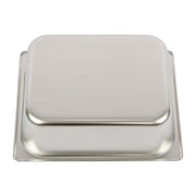 DURAFORCE Durable 1/2 Size Catering Pans Set, 8 Pack 4" Deep, Stainless with Covers