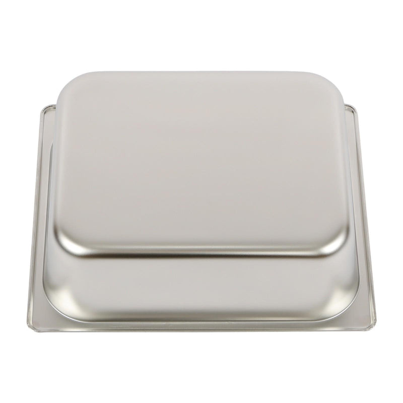 DURAFORCE Durable 1/2 Size Catering Pans Set, 8 Pack 4" Deep, Stainless with Covers
