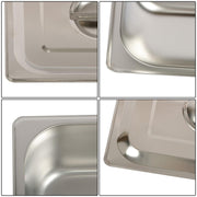 DURAFORCE Durable 1/2 Size Catering Pans Set, 8 Pack 4" Deep, Stainless with Covers