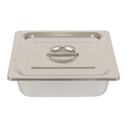 DURAFORCE Durable 1/2 Size Catering Pans Set, 8 Pack 4" Deep, Stainless with Covers