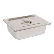 DURAFORCE Durable 1/2 Size Catering Pans Set, 8 Pack 4" Deep, Stainless with Covers