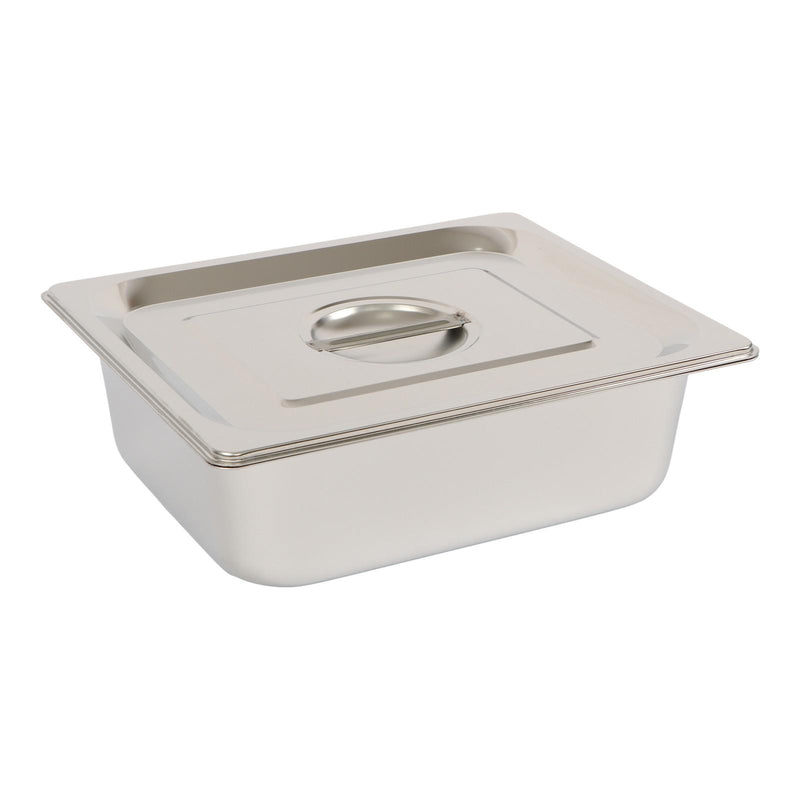 DURAFORCE Durable 1/2 Size Catering Pans Set, 8 Pack 4" Deep, Stainless with Covers
