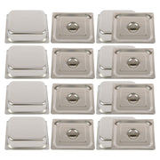 DURAFORCE Durable 1/2 Size Catering Pans Set, 8 Pack 4" Deep, Stainless with Covers