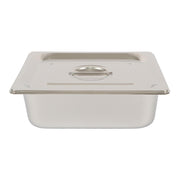 DURAFORCE Durable 1/2 Size Catering Pans Set, 8 Pack 4" Deep, Stainless with Covers