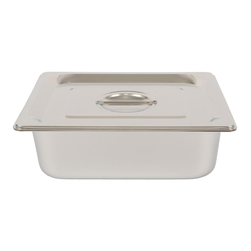 DURAFORCE Durable 1/2 Size Catering Pans Set, 8 Pack 4" Deep, Stainless with Covers