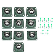 DURAFORCE 10 Pcs UCF 208-24 Pillow Block Flange Mounted Bearing 1-1/2" Bore 4 Bolt