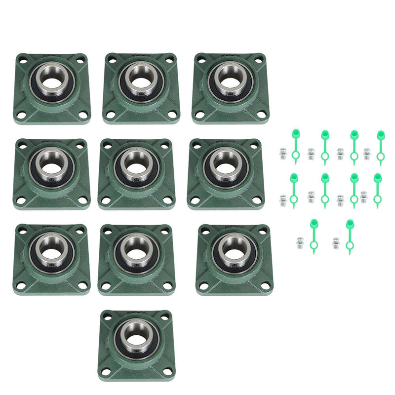 DURAFORCE 10 Pcs UCF 208-24 Pillow Block Flange Mounted Bearing 1-1/2" Bore 4 Bolt