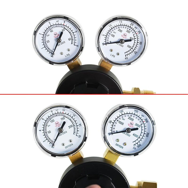 DURAFORCE Easy To Install Acetylene CGA-510 / Oxygen CGA-540 Oxygen And Propane Regulators