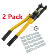 DURAFORCE 2 Pack With 11 Crimper Dies Hydraulic Crimper Battery Cable Crimping Tool 16 Ton