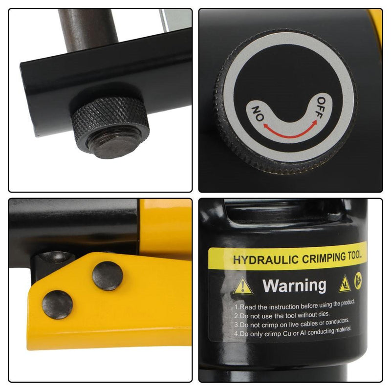 DURAFORCE 2 Pack With 11 Crimper Dies Hydraulic Crimper Battery Cable Crimping Tool 16 Ton