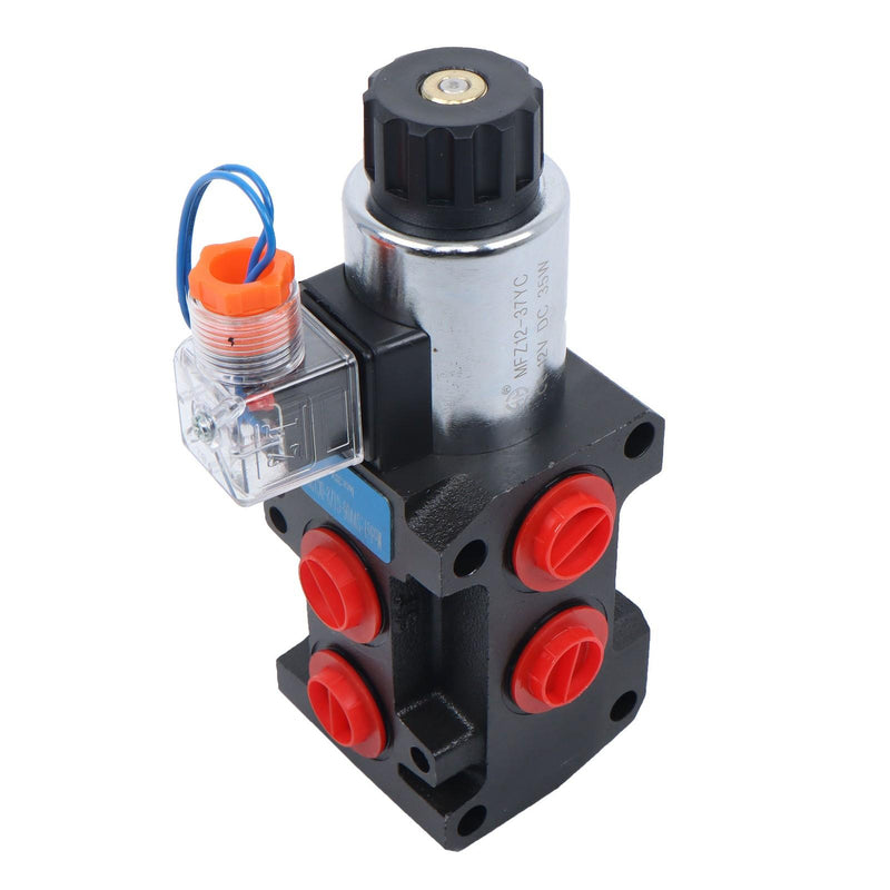 DURAFORCE #10 SAE 6 Port 12V DC Hydraulic Solenoid Selector Diverter Valve 3Plug 13GPM